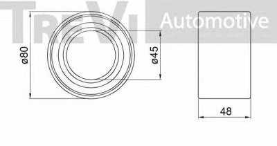TREVI AUTOMOTIVE wb1695 -  Комплект подшипника ступицы колеса